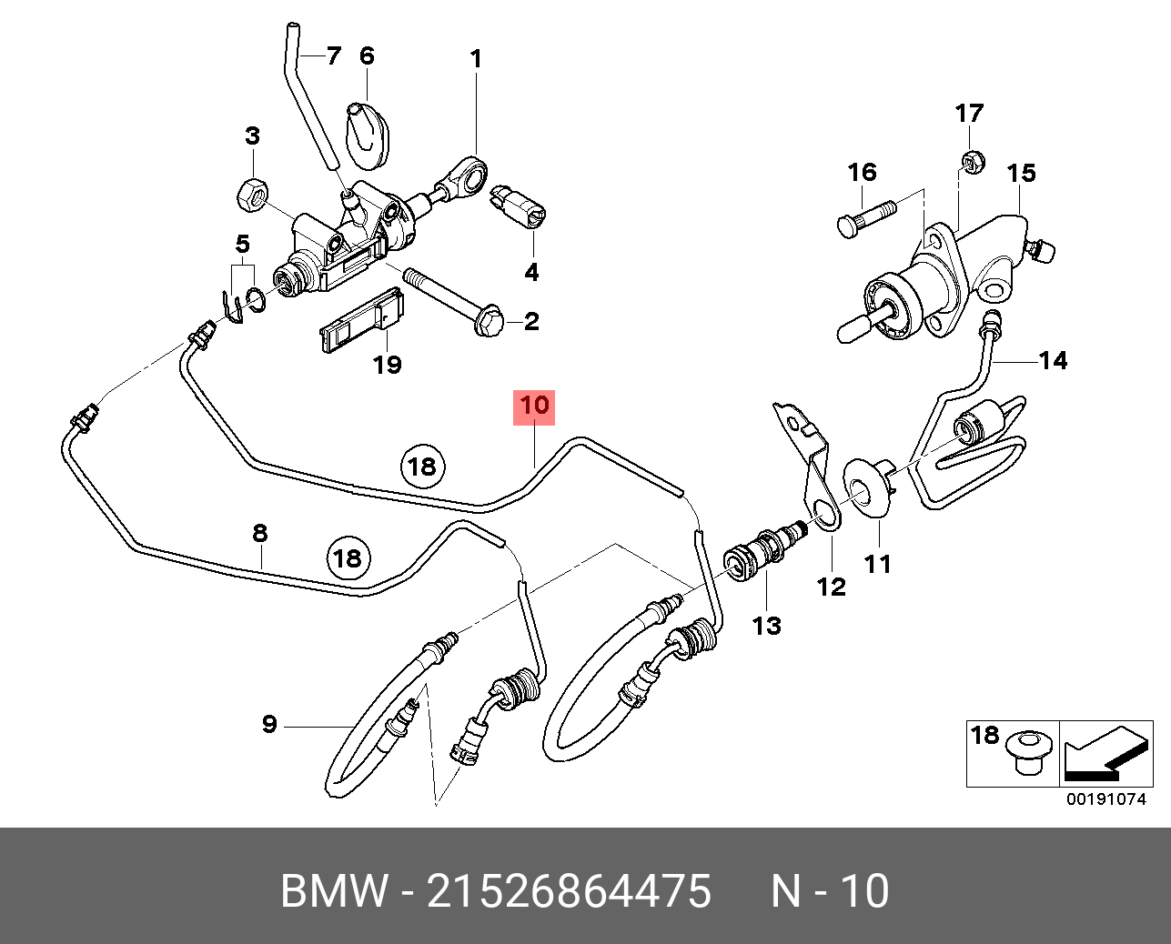 BMW Pipeline With Pressure Hose - Genuine BMW 21526864475