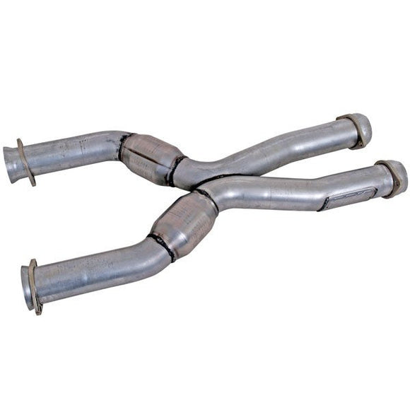 BBK 79-04 Mustang Coyote Swap Short Mid X Pipe w Catalytic Converters 3.0 For BBK Long Tube Headers