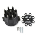 MSD Distributor Cap. MSD Style. Black Chevy V8. HEI. Retainer-1