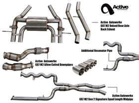G87 Exhaust Bundle Aflow equal length res (rear + EL res + Aflow DP) brushed 2023+ M2