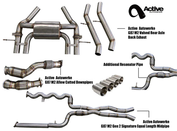 G87 Exhaust Bundle Aflow equal length res (rear + EL res + Aflow DP) black 2023+ M2