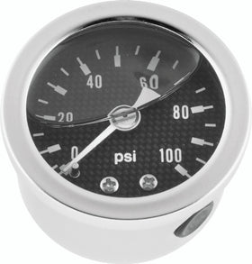 Bikers Choice 0-100 PSI Oil Pressure Gauge Carbon Face Stainless Bezel Liquid Filled Univ Custom