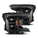 AlphaRex 18-20 Ford F-150 (Req. Conv F150 w/LED) LUXX LED Proj HL Alpha-Blk w/Actv Lt Seq Sig SB DRL-1