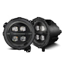 AlphaRex 18-23 Jeep Wrangler JL/Gladiator JT LED Proj Headlights Alpha-Blk w/ Activ Light/Seq Signal-1