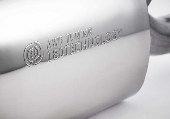 AWE Track Edition Exhaust System for B8 A5 3.2L - Dual 88.9mm Round Polished Silver Tips