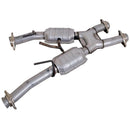 BBK 79-93 Mustang 5.0 Short Mid X Pipe w Catalytic Converters 2-1/2 For Automatic Long Tube Headers-2