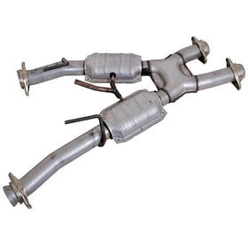 BBK 79-93 Mustang 5.0 Short Mid X Pipe w Catalytic Converters 2-1/2 For Automatic Long Tube Headers - 0