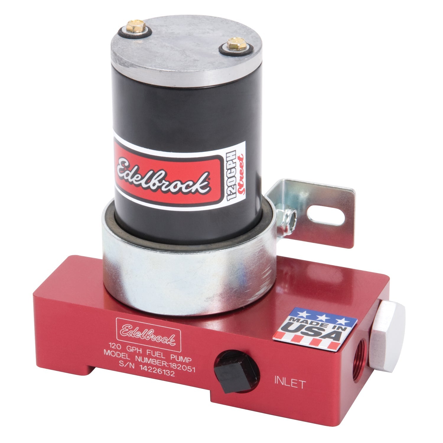 Edelbrock Fuel Pump Electric Quiet-Flo Carbureted 120GPH 3/8In In 3/8In Out 120 GPH Red - 0