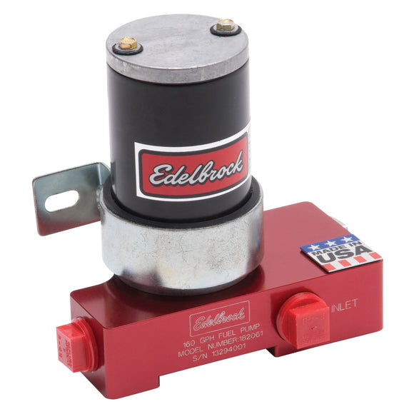EDELBROCK QUIET-FLO IN-LINE RED ELECTRIC FUEL PUMP - 160 GPH