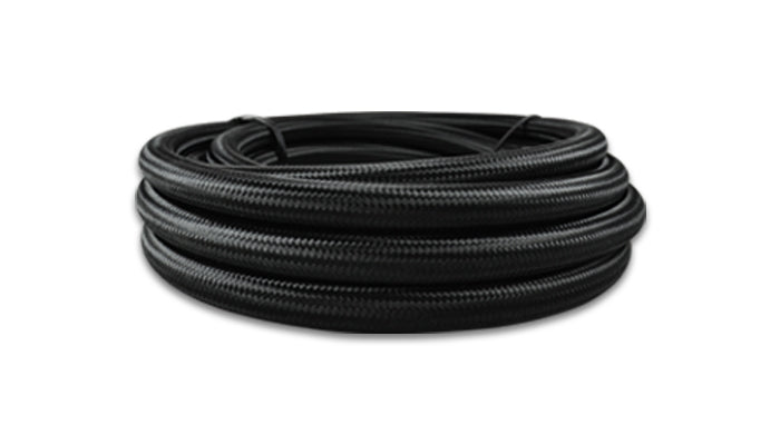 Black Nylon Braided Flex Hose with PTFE liner; -6AN (20FT long)
