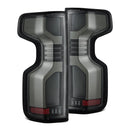 AlphaRex 19-24 Chevy Silverado 1500 / 20-24 2500HD/3500HD LUXX-Series LED Tail Lights Alpha Black-1