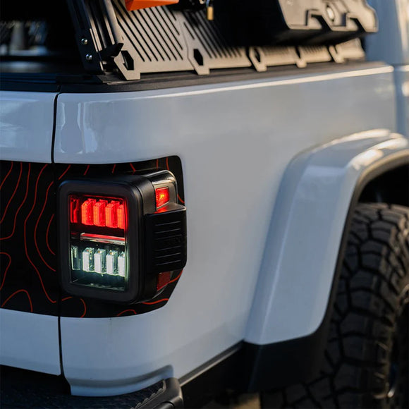 AlphaRex 19-24 Jeep Gladiator JT Nova-Series Prismatic LED Tail Lights - Alpha-Black