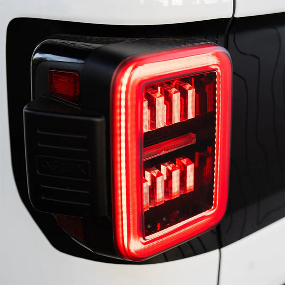 AlphaRex 19-24 Jeep Gladiator JT Nova-Series Prismatic LED Tail Lights - Black-Red