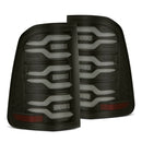 AlphaRex 19-21 Dodge Ram 1500 Luxx-Series LED Tail Lights Black w/Activ Light/Seq Signal-1