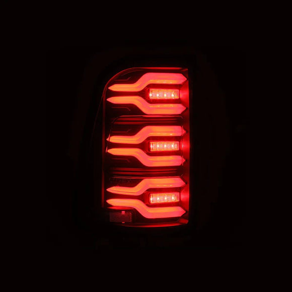 AlphaRex 19-21 Dodge Ram 1500 Luxx-Series LED Tail Lights Black w/Activ Light/Seq Signal