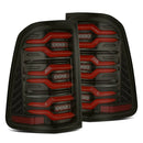 AlphaRex 19-21 Dodge Ram 1500 Luxx-Series LED Tail Lights Black/Red w/Activ Light/Seq Signal-1