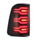 AlphaRex 19-21 Dodge Ram 1500 Luxx-Series LED Tail Lights Black/Red w/Activ Light/Seq Signal-2