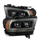 AlphaRex 19-22 Ram 1500 LUXX LED Projector Headlights Alpha Black-1