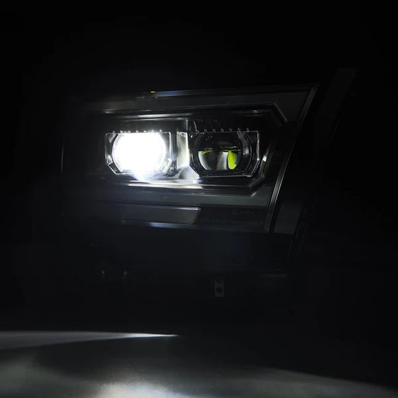 AlphaRex 19-22 Dodge Ram 1500 LUXX LED Proj Headlights Black w/Seq Activation Light/Seq Signal/DRL
