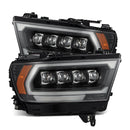 AlphaRex 19-23 Dodge Ram 1500 (No Clsc/Ltd/TRX) NOVA-Series Proj. Headlights Black (Req. Converter)-1