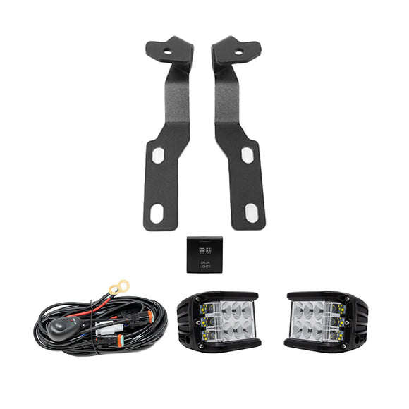 Cali Raised 2019+ Rav4 Ditch Mount Kit - 2 27W Side Projecting Led Pods/Toyota Oem SQ Style Ditch L