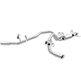MagnaFlow Cat-Back, SS, 2.5/3in, Dual Split Rear 4in Tip 2015 Ford F150 2.7L V6T Ext Cab