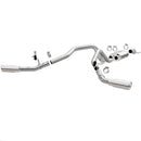 MagnaFlow Cat-Back, SS, 2.5/3in, Dual Split Rear 4in Tip 2015 Ford F150 5.0L V8 *Must Remove Spare*-1