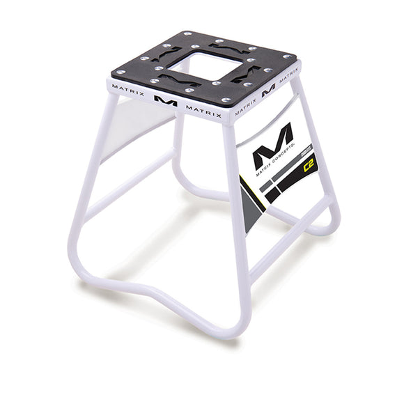 Matrix Concepts C2 Mini Steel Stand with Nameplate - White