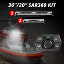 XK Glow SAR360 Light Bar Kit Emergency Search and Rescue Light System White (2)36In (2)20In-1
