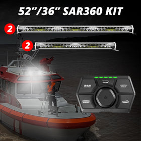 XK Glow SAR360 Light Bar Kit Emergency Search and Rescue Light System White (2)52In (2)36In