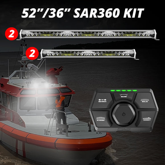 XK Glow SAR360 Light Bar Kit Emergency Search and Rescue Light System White (2)52In (2)36In