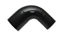 Vibrant 2.25in ID x 3in ID x 4in Long Gloss Black Silicone 90 Degree Transition Elbow-1