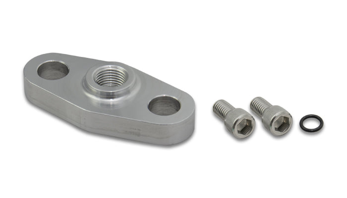 Aluminum Turbo Oil Inlet Flange with -4AN Male for Garrett GT3788, GT4088R, GTX4