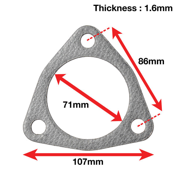 Apexi Muffler Accessories Triangle Muffler/Downpipe Gasket. 3-Bolt (Nissan) Turb