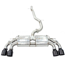 Invidia 2022+ Volkswagen Golf R MK8 76mm R400 Valved Cat Back Exhaust Straight Cut Black Tips