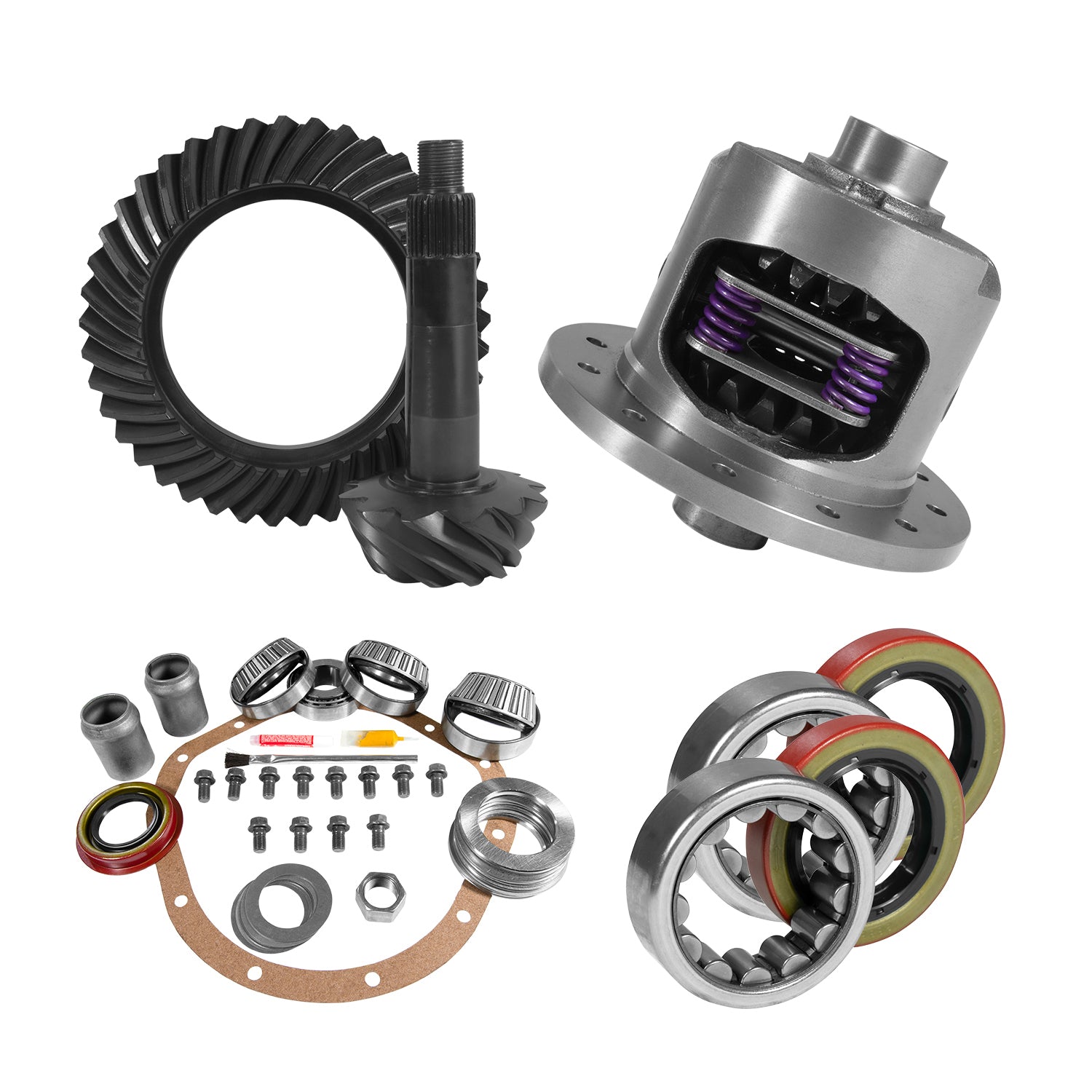 Yukon 8.875in GM 12T 4.11 Rear Ring & Pinion Install Kit 30 Spline Positraction Axle Bearings
