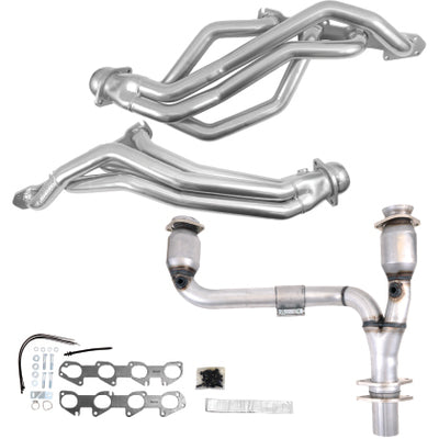 BBK 09-24 Ram 1500 Hemi 5.7L 1-3/4 Long Tube Headers w/High Flow Catted Y-Pipe (Silver Ceramic)