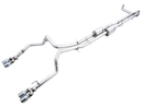 AWE 0FG Catback Split Rear Exit Exhaust for 4th Gen Silverado/Sierra 1500 6.2L (with bumper cutouts) - Quad Chrome Silver Tips-1