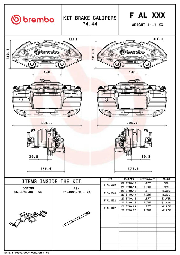 Brembo OE 2020 Mercedes-Benz E53 AMG/E63 AMG S/17 E300 Hydraulic Front X-Style Brake Calipers - Red A0114219398