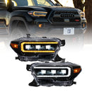 Form Lighting 2016-2023 Toyota Tacoma LED Projector Headlights with Selectable DRL (Pair)-1