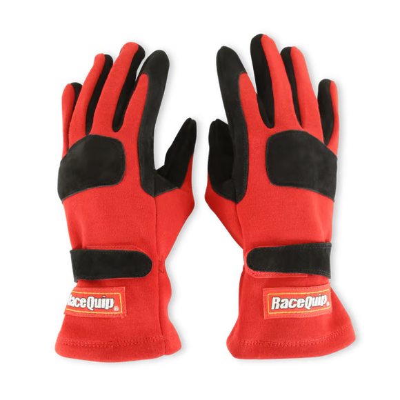 RACEQUIP 2-LYR SFI-5 GLOVE SML RED