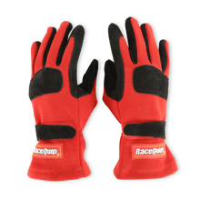 RACEQUIP 2-LYR SFI-5 GLOVE LRG RED