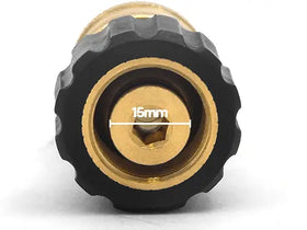 3/8 QC Brass Coupler x M22 F 15mm Twist Coupler" - 0