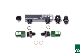 Radium Engineering Universal 4-Port Manifold - Black W/ Logo