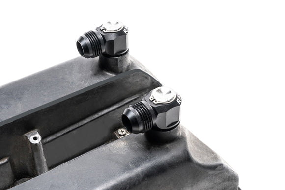 Radium RB26DETT Valve Cover Intake and Exhaust 12AN Male Press-Fit Fitting