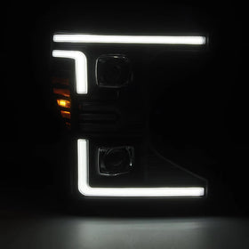 AlphaRex 20-22 Ford F-250/350/450/550 SD LUXX-Series LED Proj Headlights Bk w/Acv Light SS & SBDRL - 0