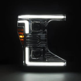 AlphaRex 20-22 Ford F-250/350/450/550 SD LUXX-Series LED Proj Headlights Chrome w/SS & SBDRL - 0