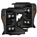AlphaRex 20-22 Ford F-250/350/450 SD NOVA-Series LED Proj Headlights Alpha-Bk w/Acv Light SS & SBDRL-1
