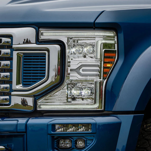 AlphaRex 20-22 Ford F-250/350/450/550 SD NOVA-Series LED Proj Headlights Chrome w/SS & SBDRL