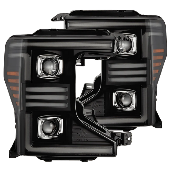 AlphaRex 20-22 Ford F150 Pro-Series Projector Headlights Black w/ Activation Light / Seq. Sig. / DRL